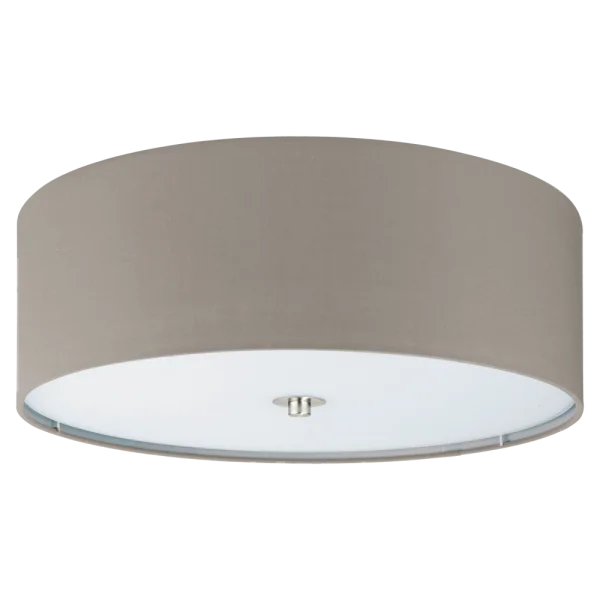 Taupe Fabric Drum Lampshade PNG Transparent