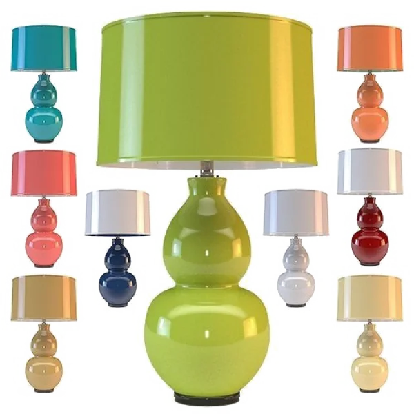 Colorful Gourd Table Lamps Set PNG Transparent Background