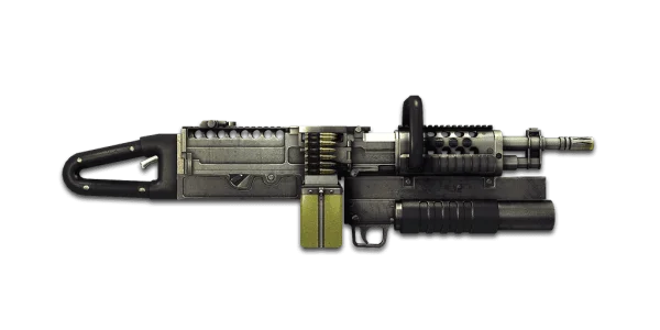 Heavy Machine Gun with Ammo Belt PNG