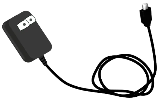 Black USB Wall Charger PNG Transparent Background