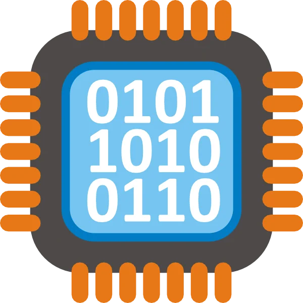 Computer Chip Binary Code Icon PNG Transparent