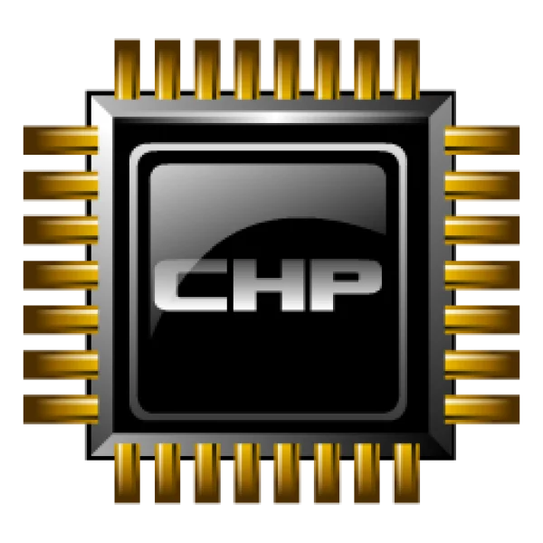 Glossy Computer Chip with CHP Logo