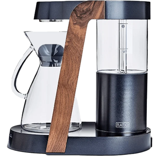 Ratio Coffee Maker with Wooden Stand PNG Transparent Background
