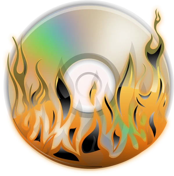 Flaming CD DVD Disc Transparent Background