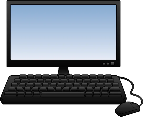 Desktop Computer Setup PNG Transparent Background