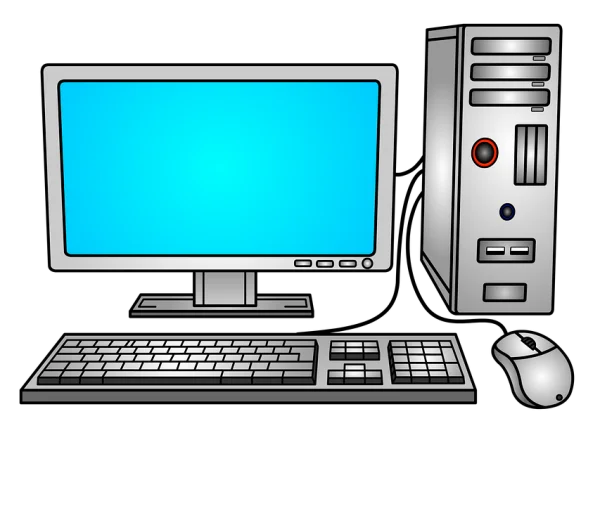 Desktop Computer Setup PNG Transparent Background