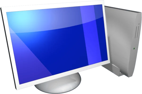 Computer Monitor and Tower PNG Transparent Background