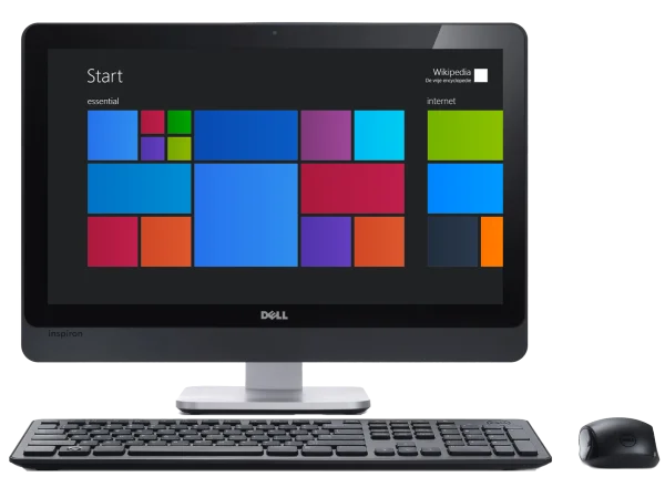 Dell Inspiron All-in-One PC with Keyboard and Mouse PNG