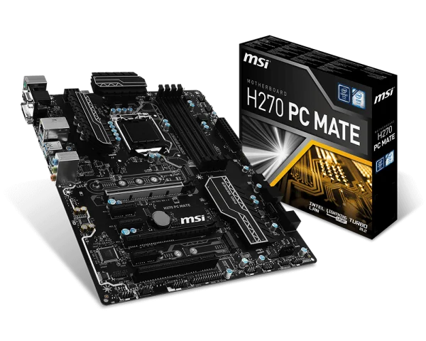 MSI H270 PC MATE Motherboard and Box PNG Transparent