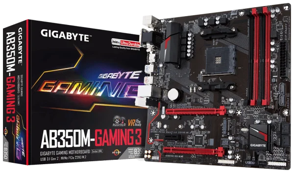 Gigabyte AB350M Gaming Motherboard with Box PNG Transparent