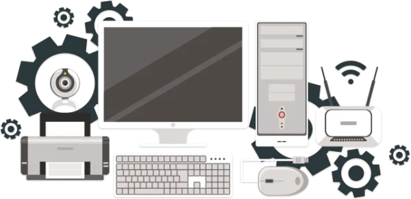 Computer Peripherals Set PNG Transparent Background