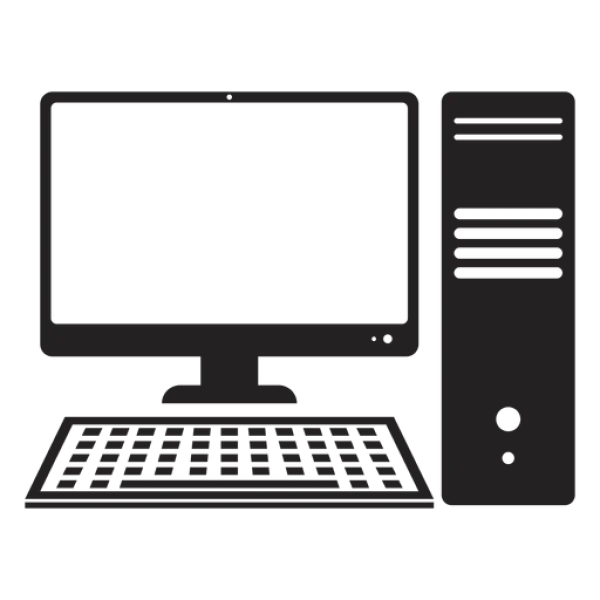 Desktop Computer Setup Silhouette PNG Transparent