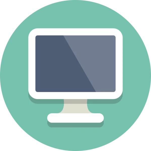 Desktop Monitor Flat Design Icon