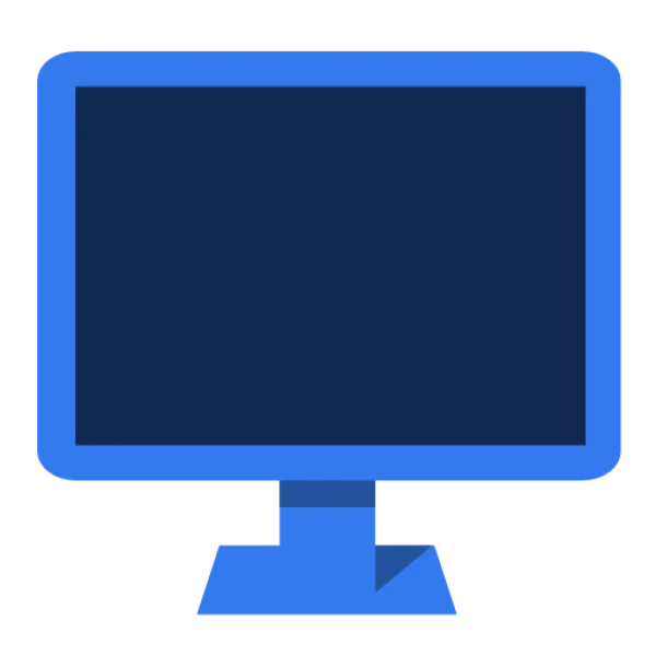 Blue Computer Monitor Icon PNG