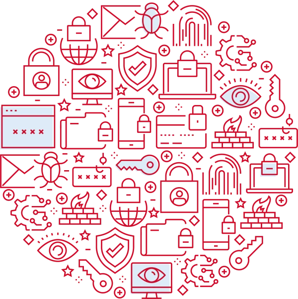 Cyber Security Icons Pattern PNG Transparent