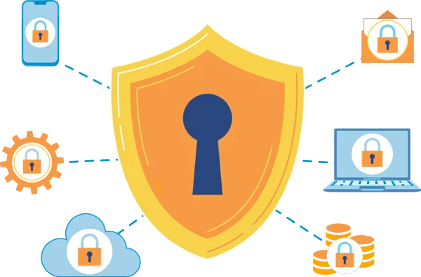 Cybersecurity Shield Network Protection PNG Transparent Background