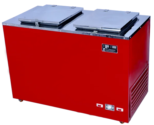 Red Commercial Chest Freezer PNG Transparent Background