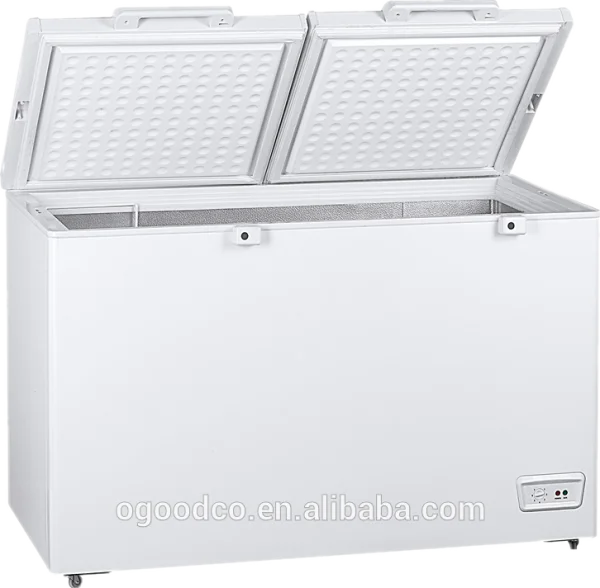 White Chest Freezer with Open Lids Transparent PNG