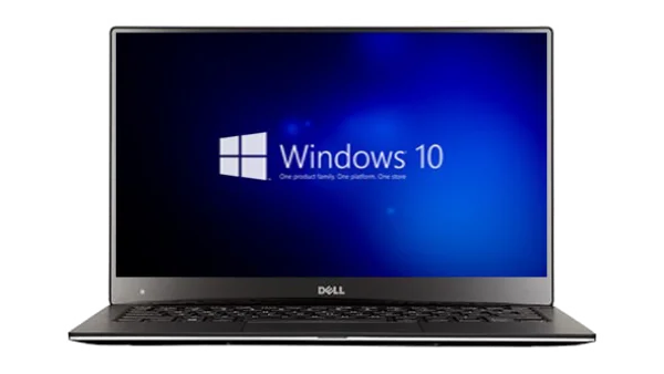 Dell Laptop with Windows 10 PNG Transparent Background