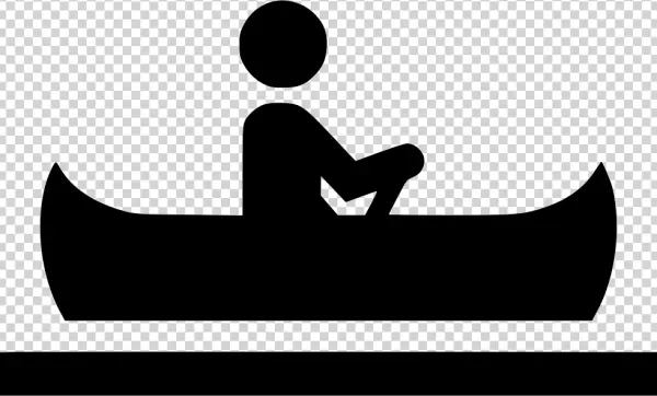 Canoe Paddling Icon PNG Transparent Background