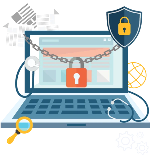 Data Security Laptop Illustration PNG