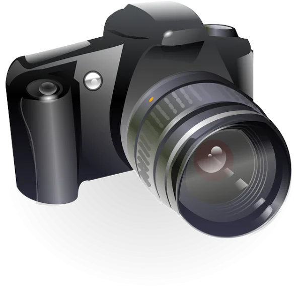 Black DSLR Camera PNG Transparent Background