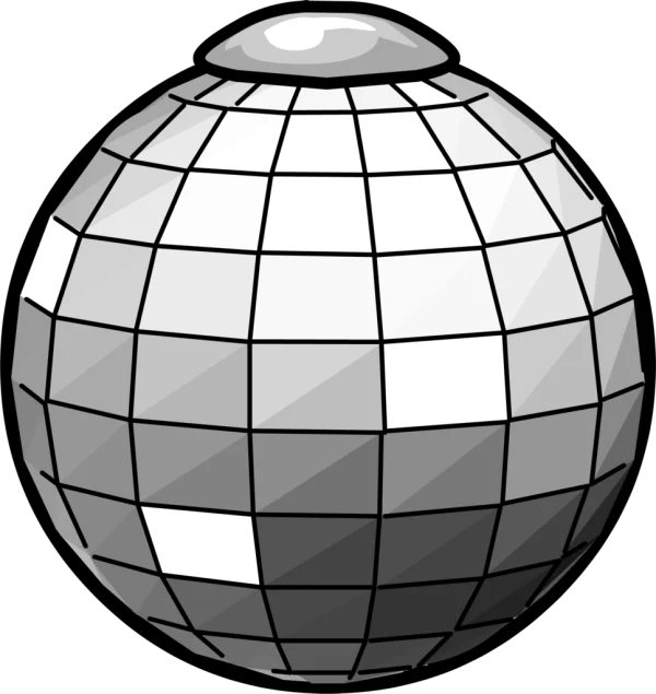Grayscale Disco Ball PNG Transparent Background