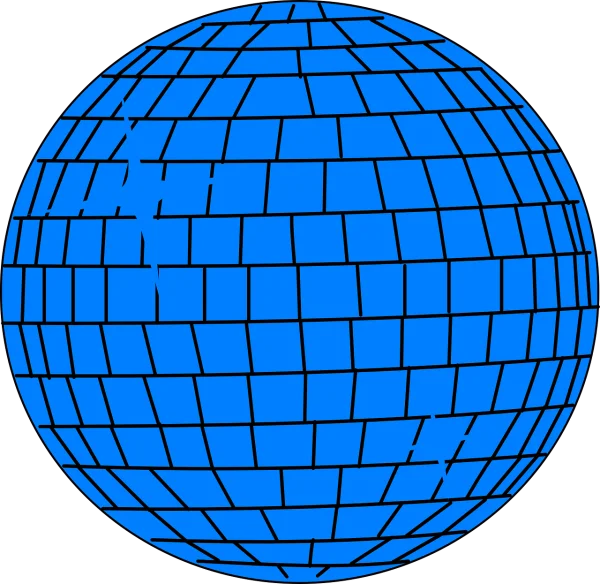 Blue Disco Ball Sphere PNG Transparent Background