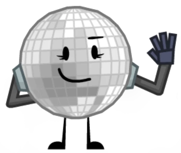 Disco Ball Character Waving PNG