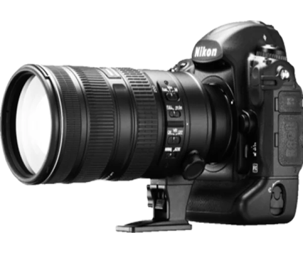 Nikon DSLR Camera with Telephoto Lens PNG
