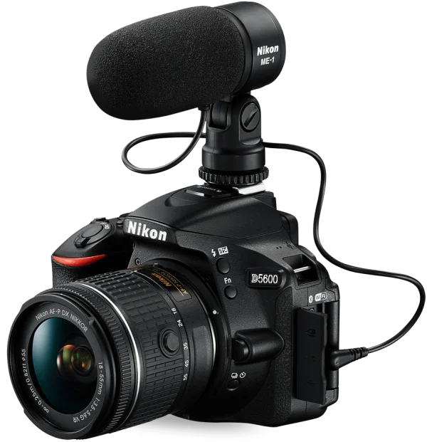 Nikon D5600 DSLR Camera with ME-1 Microphone PNG