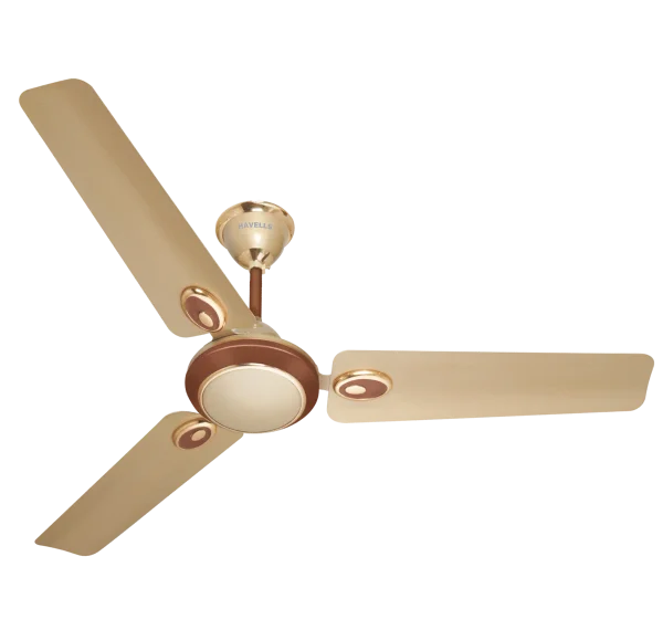 Gold and Brown Havells Ceiling Fan PNG