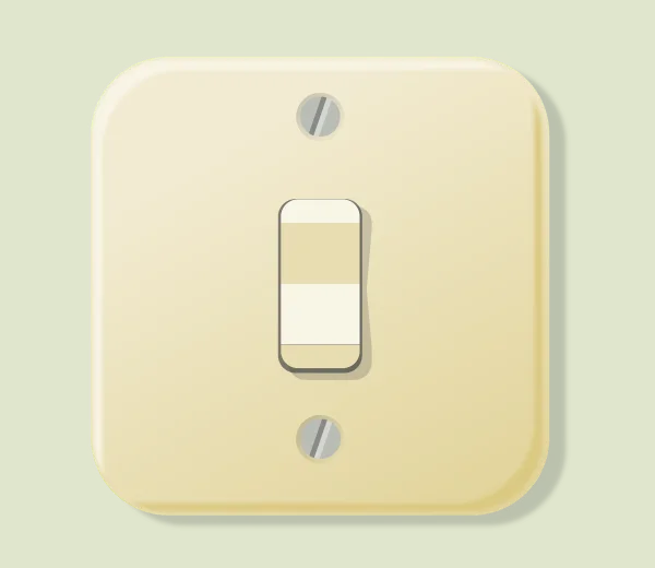 Cream Toggle Light Switch PNG Transparent