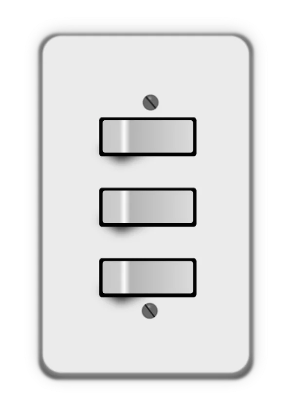 Triple Light Switch Plate PNG Transparent Background