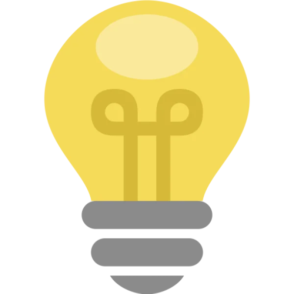 Yellow Lightbulb Icon PNG Transparent Background