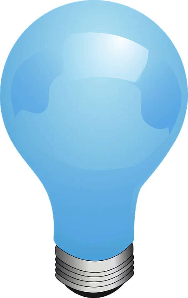 Blue Light Bulb PNG Transparent Background