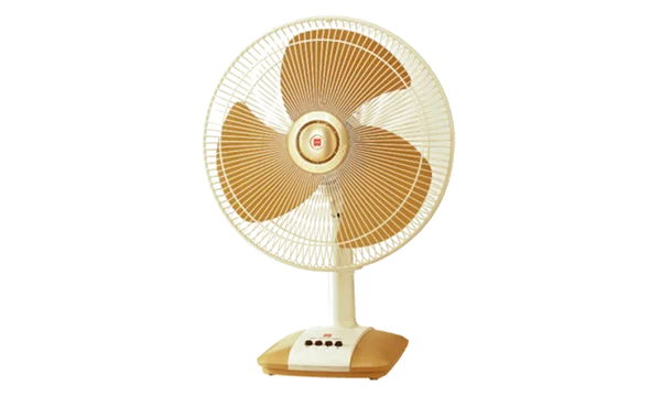 White and Gold Table Fan PNG Transparent Background