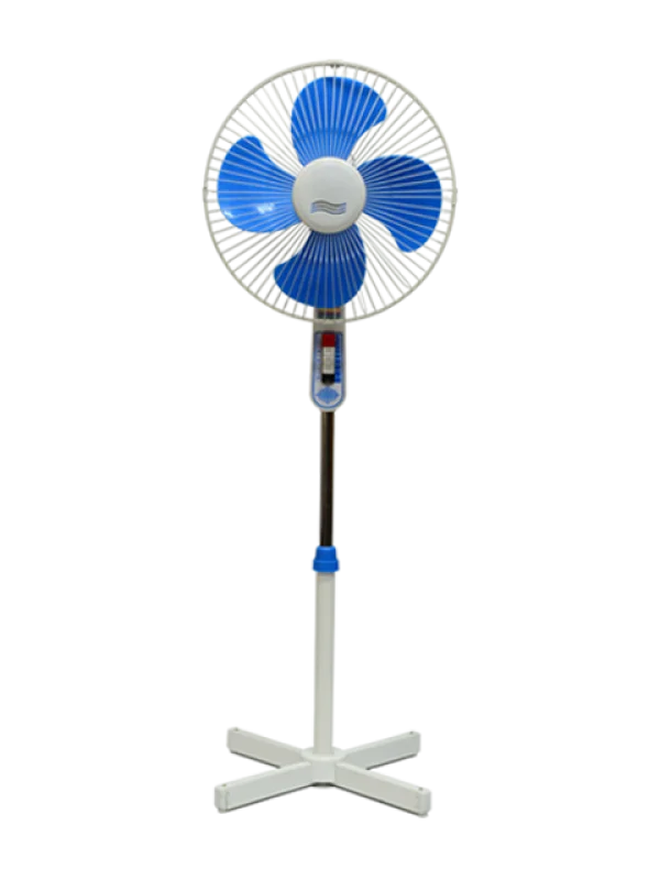 Blue and White Pedestal Fan PNG Transparent Background