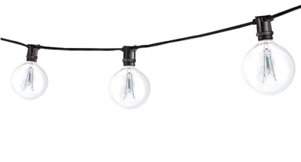 String Lights with Round Bulbs PNG Transparent Background