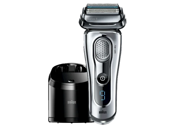 Braun Series 9 Electric Shaver with Charging Station PNG Transparent