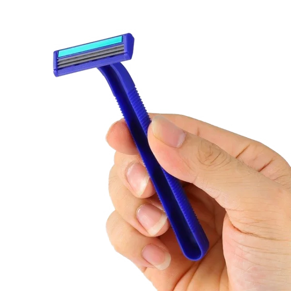 Hand Holding Blue Disposable Razor PNG Transparent Background