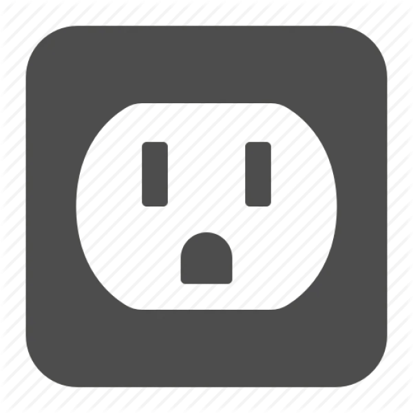 Dark Gray Electrical Outlet Icon PNG