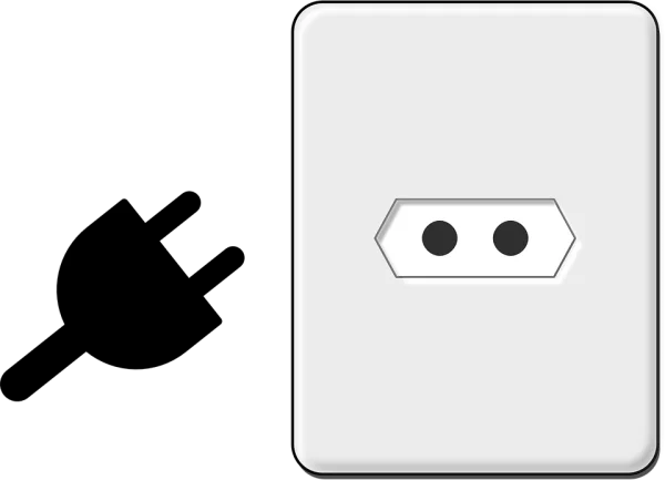 Two Pin Electrical Wall Outlet PNG