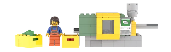 Lego Factory Production Line with Worker PNG