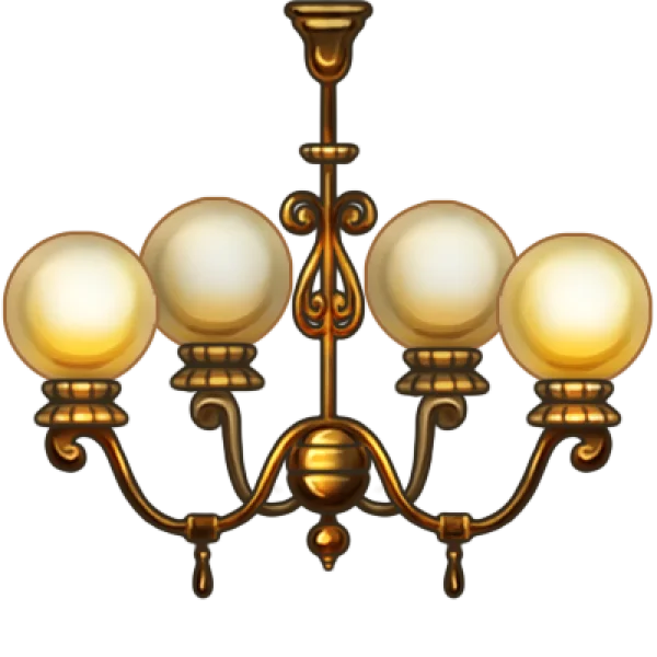 Classic Golden Chandelier PNG