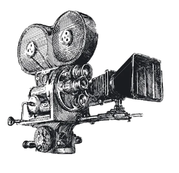 Vintage Film Camera Sketch PNG Transparent Background