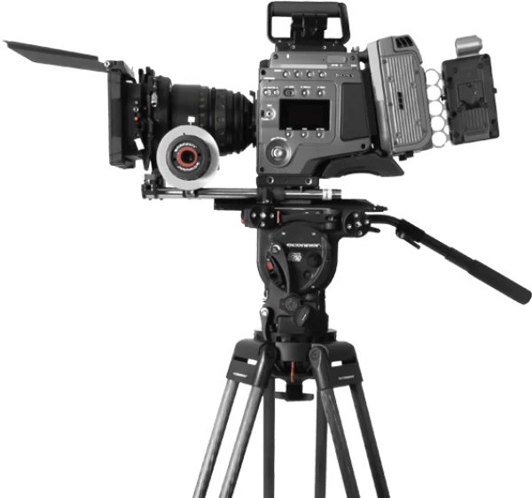 Professional Cinema Camera on Tripod PNG Transparent