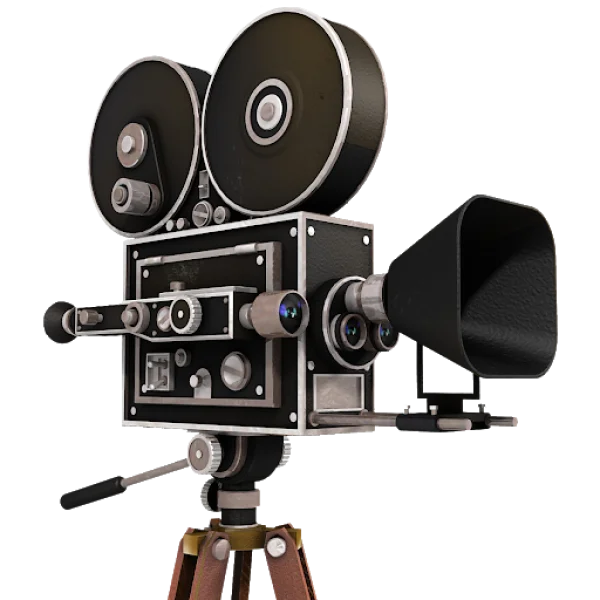 Vintage Movie Camera PNG Transparent Background