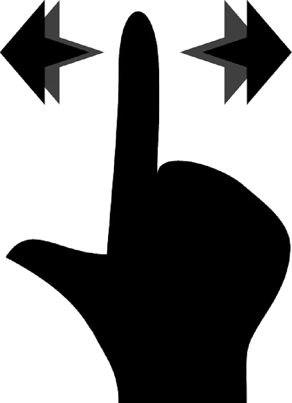Hand Swipe Gesture with Arrows Icon PNG