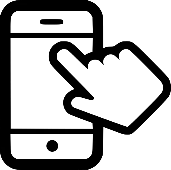 Hand Tapping Smartphone Screen Icon PNG